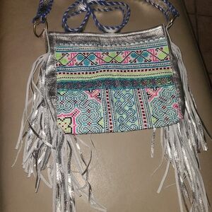 Colorful Patterned Fringe Women Bag